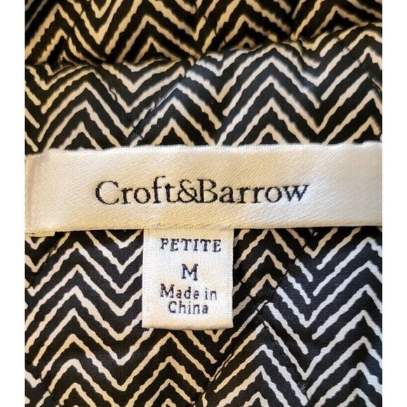 Croft & Barrow Black Chevron Quilted Puffer Vest  Size M Petite - Picture 3 of 3